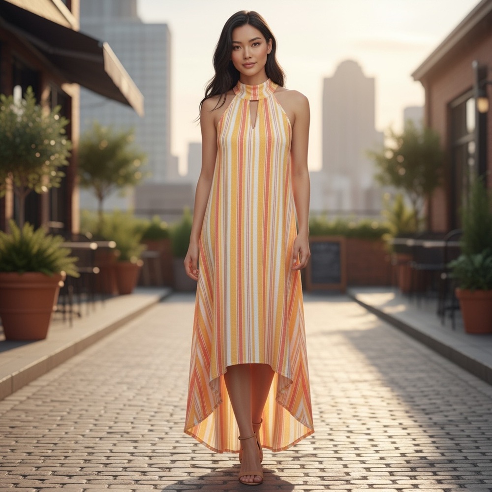Mille Gabrielle Multi Color Layered Maxi Dress Size 1X